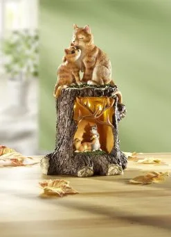 Beleuchteter Baumstamm Aus Polyresin