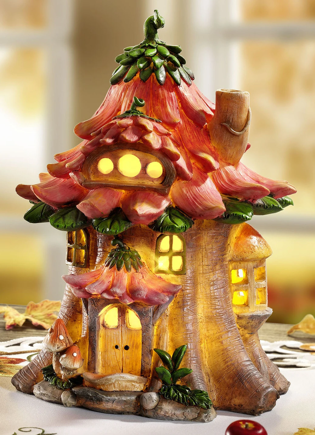 Beleuchtetes Zwergenhaus Aus Polyresin 3 Beleuchtetes Zwergenhaus Aus Polyresin