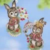 Fensterbild Hasenpärchen, 2er-Set, Aus Plauener Spitze -Kunst Textilpflanzen Verkäufe fensterbild hasenpaerchen 2er set aus plauener spitze farbe bunt