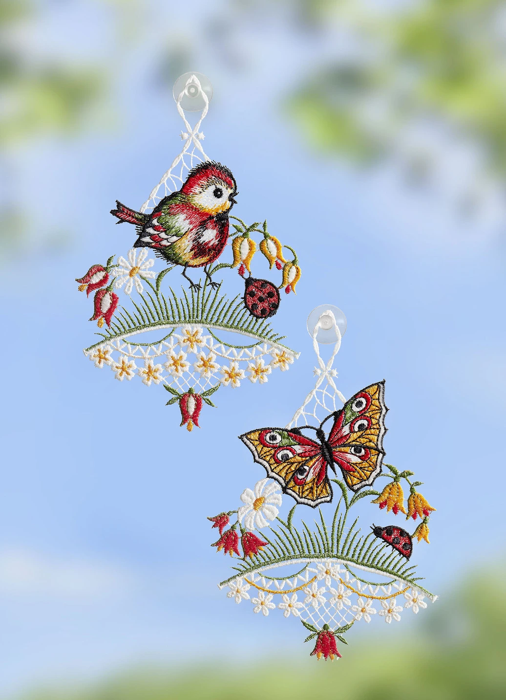 Fensterbilder Mit Frühlingshaften Motiv, 2er-Set 3 Fensterbilder Mit Frühlingshaften Motiv, 2er-Set