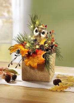 Herbst-Gesteck Mit LED-Beleuchtung