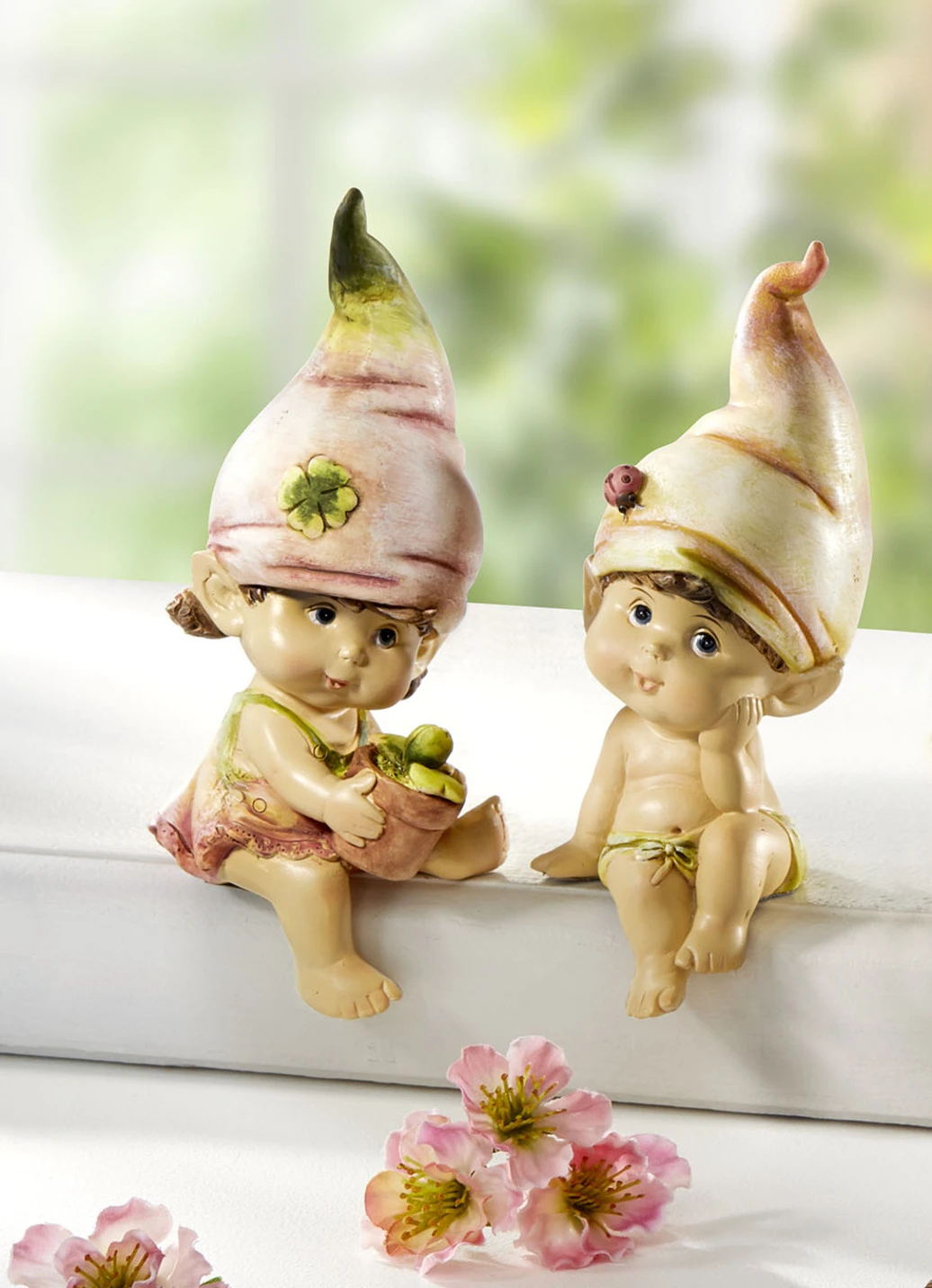 Kantenhocker, 2er-Set Mit Niedlichen Zipfelmützen 3 Kantenhocker, 2er-Set Mit Niedlichen Zipfelmützen