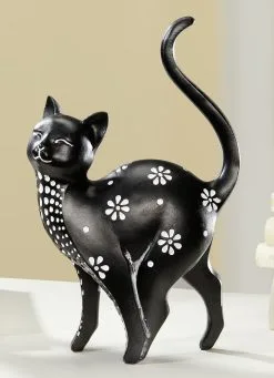 Katzen Mit Punkten Und Blumenmuster -Kunst Textilpflanzen Verkäufe katzen mit punkten und blumenmuster farbe schwarz weiss 2