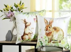 Kissenbezüge Mit Hasen-Motiv, 2er-Set