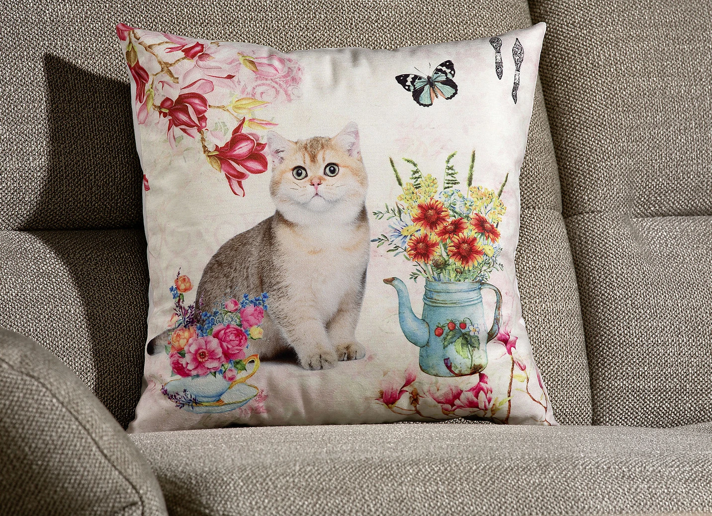 Kissenbezug "Kätzchen" Mit Reißverschluss 3 Kissenbezug "Kätzchen" Mit Reißverschluss