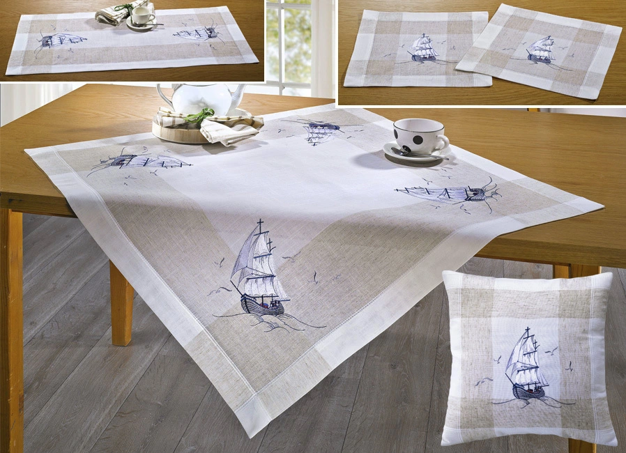 Mit Schiffsmotiven Bestickte Raumdekoration 3 Mit Schiffsmotiven Bestickte Raumdekoration