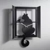 Originelle Wanduhr Mit Katzen-Motiv 1 Originelle Wanduhr Mit Katzen-Motiv -Kunst Textilpflanzen Verkäufe originelle wanduhr mit katzen motiv farbe schwarz