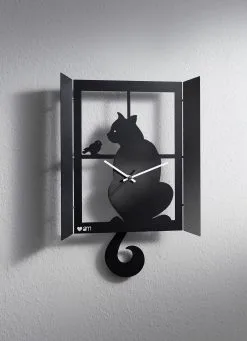 Originelle Wanduhr Mit Katzen-Motiv