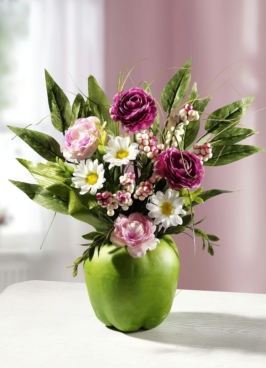 Ranunkel-Gesteck Im Apfeltopf 3 Ranunkel-Gesteck Im Apfeltopf