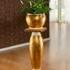Säule Mit Übertopf 2 Säule Mit Übertopf -Kunst Textilpflanzen Verkäufe saeule mit uebertopf farbe creme gold