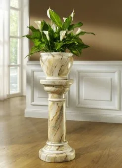 Säule Mit Übertopf In Handarbeit Hergestellt Und Bemalt