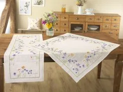 Schön Bestickte Tisch- Und Raumdekoration -Kunst Textilpflanzen Verkäufe schoen bestickte tisch und raumdekoration farbe sekt bunt groesse 404