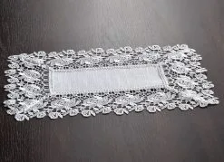 Tisch- Und Raumdekoration Mit Spitzenborte -Kunst Textilpflanzen Verkäufe tisch und raumdekoration mit spitzenborte farbe sekt groesse 101 3