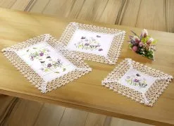 Tisch- Und Raumdekoration Mit Spitzenborte -Kunst Textilpflanzen Verkäufe tisch und raumdekoration mit spitzenborte farbe weiss bunt groesse 101 2