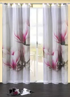 Übergardine Mit Magnolien